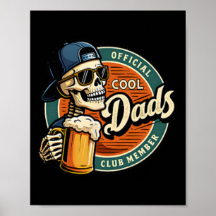 Official Member Cool Dads Club Skeleton Funny Fath Poster