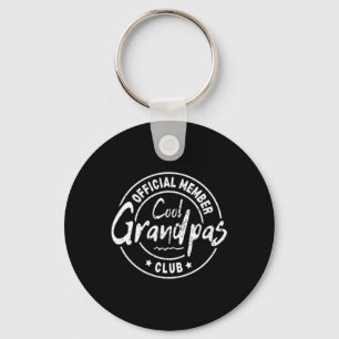 Official Member Cool Grandpas Club Funny Fathers D Keychain