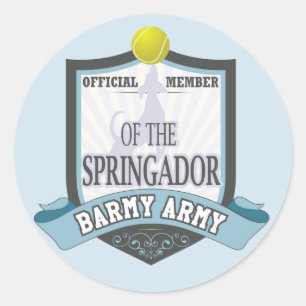 Official member of the Springador Barmy Army stick Classic Round Sticker