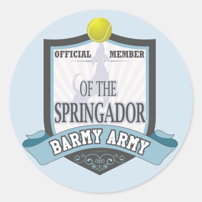 Official member of the Springador Barmy Army stick Classic Round Sticker (Front)