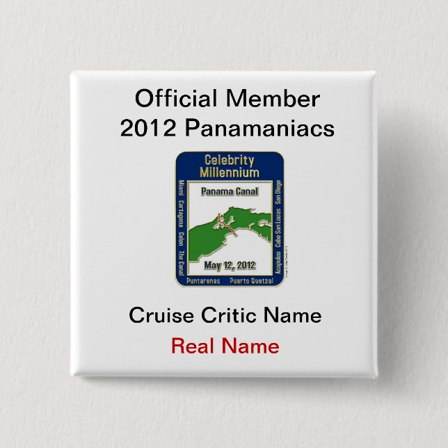 Official Member Panamaniacs 2 Inch Square Button (Front)