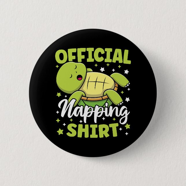 Official Napping Shirt Cute Kawaii Sleeping 2 Inch Round Button (Front)