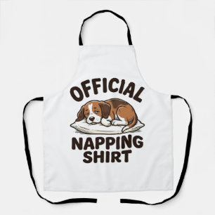 Official Napping Shirt Sleepy Dog Vintage Design_1 Apron