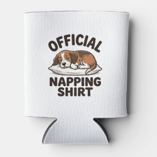 Official Napping Shirt Sleepy Dog Vintage Design_1 Can Cooler