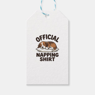 Official Napping Shirt Sleepy Dog Vintage Design_1 Gift Tags