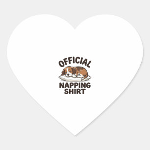 Official Napping Shirt Sleepy Dog Vintage Design_1 Heart Sticker