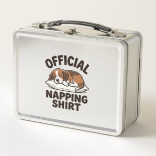Official Napping Shirt Sleepy Dog Vintage Design_1 Metal Lunch Box