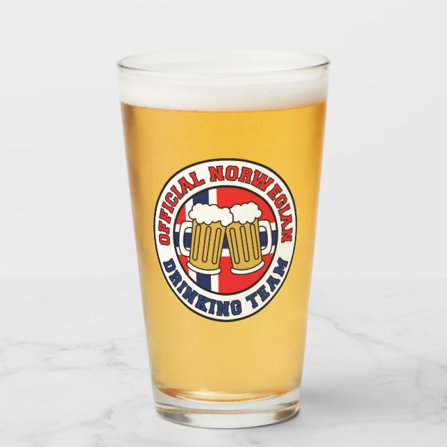 Official Norwegian Drinking Team Glass (Front Filled)
