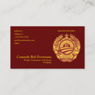 Official Obammunist Part Commissar Card