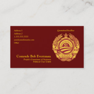 Official Obammunist Part Commissar Card