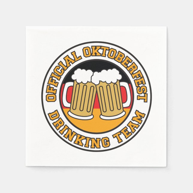 Official Oktoberfest Drinking Team With Flag Napkin (Front)
