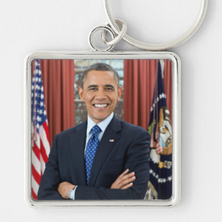 Official Oval Office Portrait President Obama Keychain