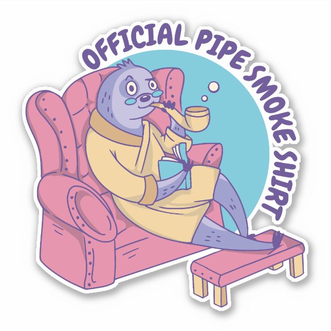 OFFICIAL PIPE SMOKE SHIRT SLOTH ANIMAL READING  (Front)