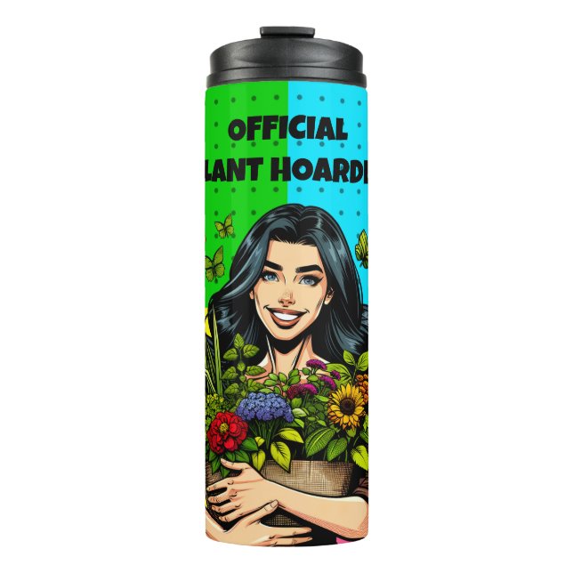 Official Plant Hoarder | Funny Houseplant Addict Thermal Tumbler (Front)