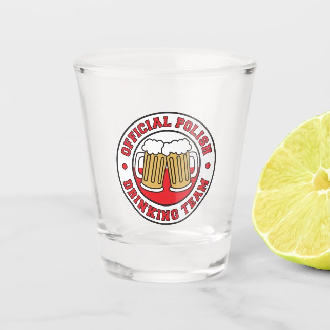 Official Polish Drinking Team Shot Glass (Front)