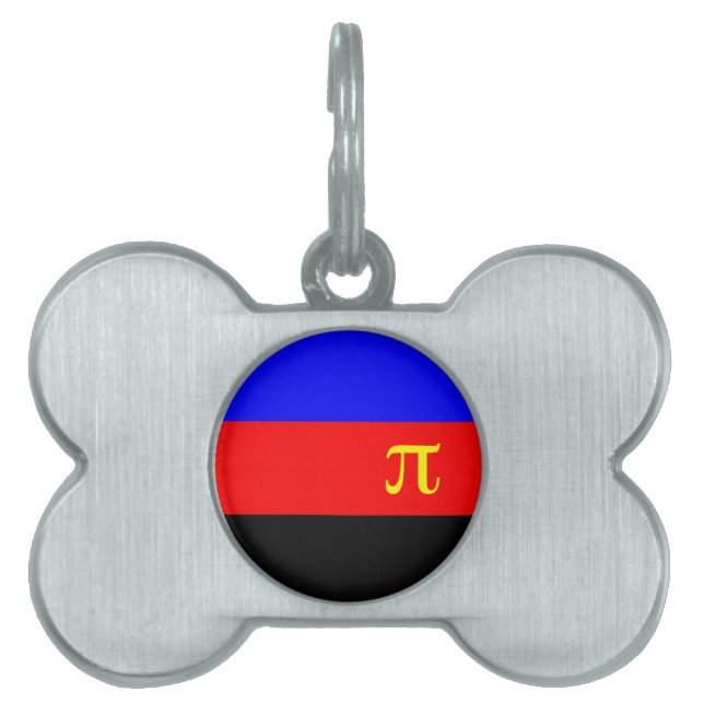 OFFICIAL POLYAMORY PRIDE FLAG -.png Pet Tag (Front)