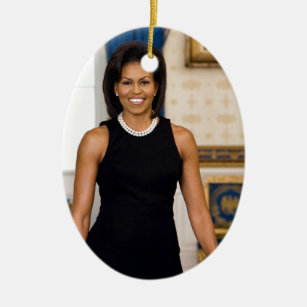 Official Portrait of First Lady Michelle Obama Ceramic Ornament