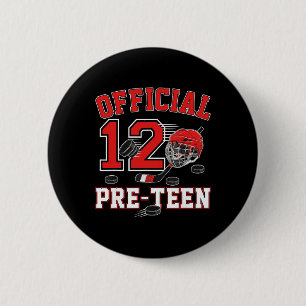 Official Pre-teen 12th Birthday 12 Year Old Boy Ho 2 Inch Round Button
