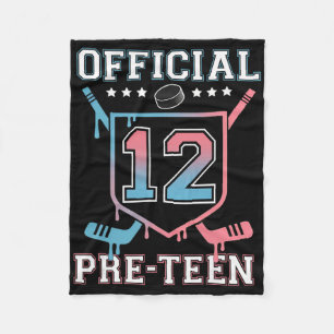 Official Pre-teen 12th Birthday Hockey Drip Boys 1 Fleece Blanket