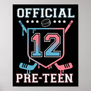 Official Pre-teen 12th Birthday Hockey Drip Boys 1 Poster