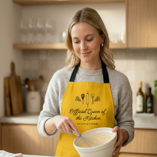 Official Queen of the Kitchen Chef Personalized Apron