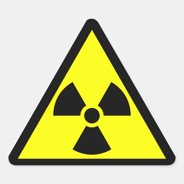 Official radioactive trefoil symbol triangle sticker (Front)