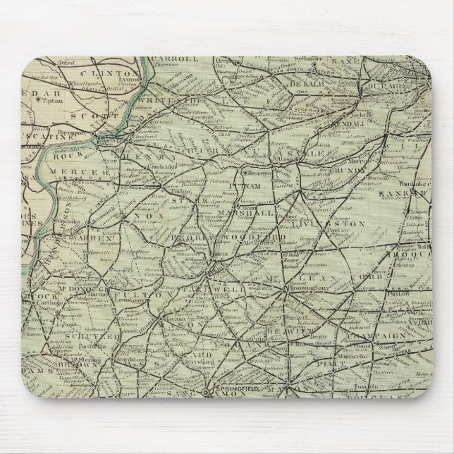 Official railroad map of Illinois Mouse Pad (Front)