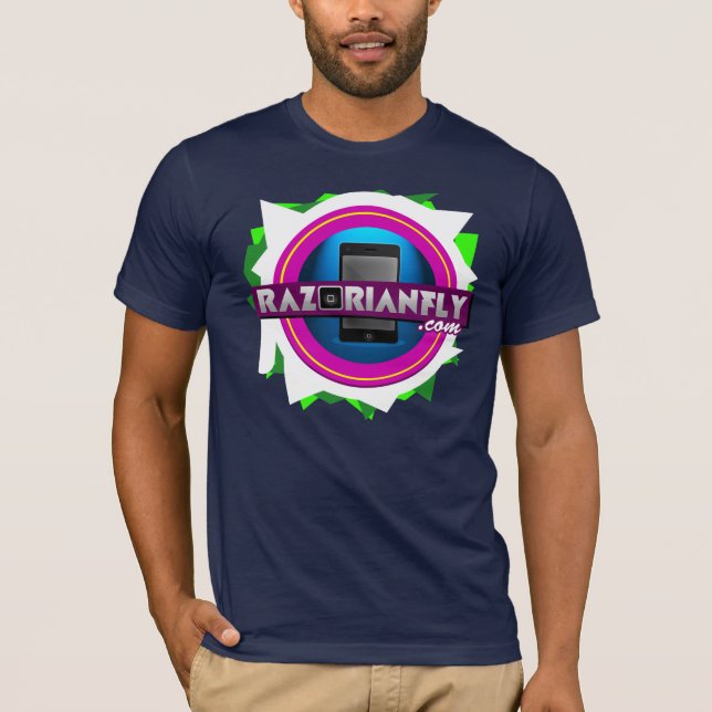 Official RazorianFly.com Tee - Unisex S (Nav Blue) (Front)