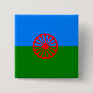 Official Romany gypsy flag 2 Inch Square Button