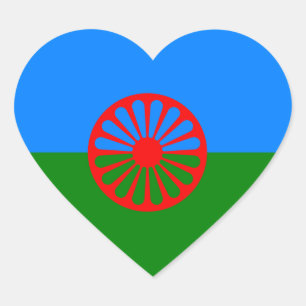 Official Romany gypsy flag Heart Sticker