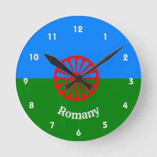 Official Romany gypsy flag Round Clock