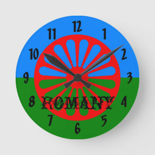 Official Romany gypsy flag Round Clock