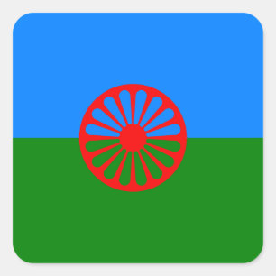 Official Romany gypsy flag Square Sticker