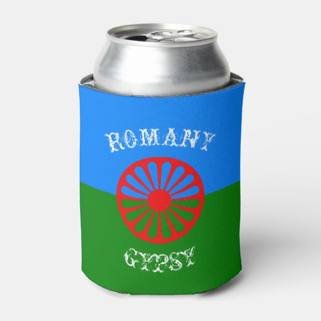 Official romany gypsy flag symbol can cooler (Can Front)