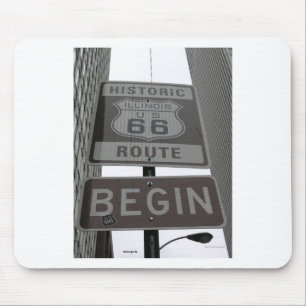 Official Route 66 begin sign Mouse Pad