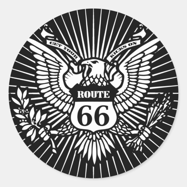 Official Rt. 66 Classic Round Sticker (Front)