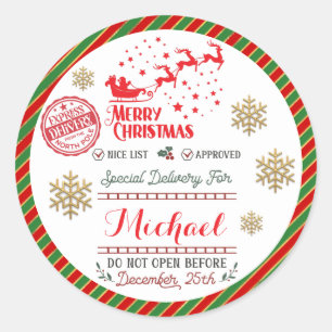 Official Santa Express Delivery Christmas Gift Classic Round Sticker