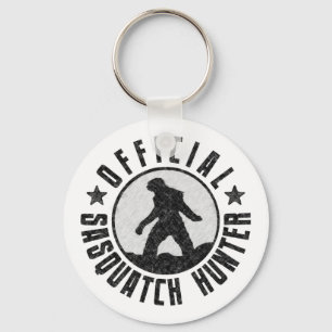 Official Sasquatch Hunter - Bigfoot in B/W Grunge Keychain