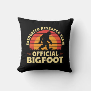  Official Sasquatch Research Team: Bigfoot Hunters Throw Pillow