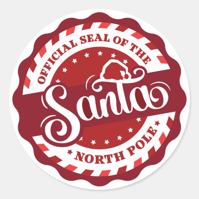 Official Seal of the North Pole Stickers  (Front)