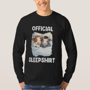 Official Sleepshirt Cute Sleeping Cow Animal Lover T-Shirt