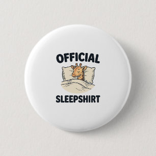 Official Sleepshirt Giraffe Funny Sleep Shirt Desi 2 Inch Round Button