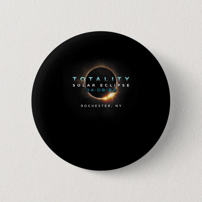 Official Solar Eclipse 2024 Rochester  2 Inch Round Button (Front)
