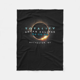 Official Solar Eclipse 2024 Rochester Fleece Blanket