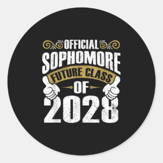 Official Sophomore Future Cl Of 2028 First Day 10t Classic Round Sticker