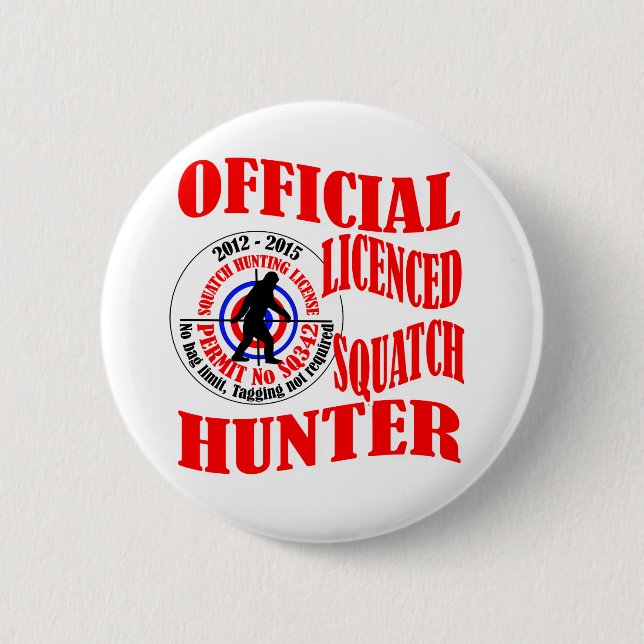 Official squatch hunter 2 inch round button (Front)