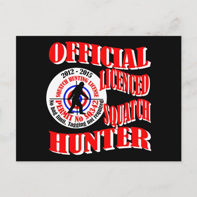 Official squatch hunter postcard (Front)