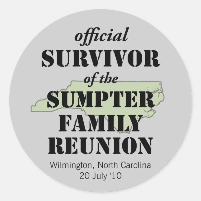 Official Survivor (green) Classic Round Sticker (Front)