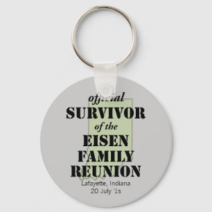 Official Survivor of Family Reunion - Indiana Keychain