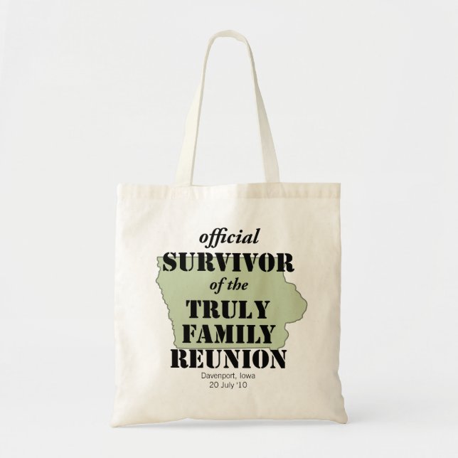 Official Survivor of Family Reunion - Iowa Tote Bag (Front)